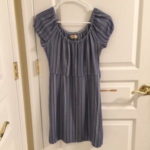striped blue dress